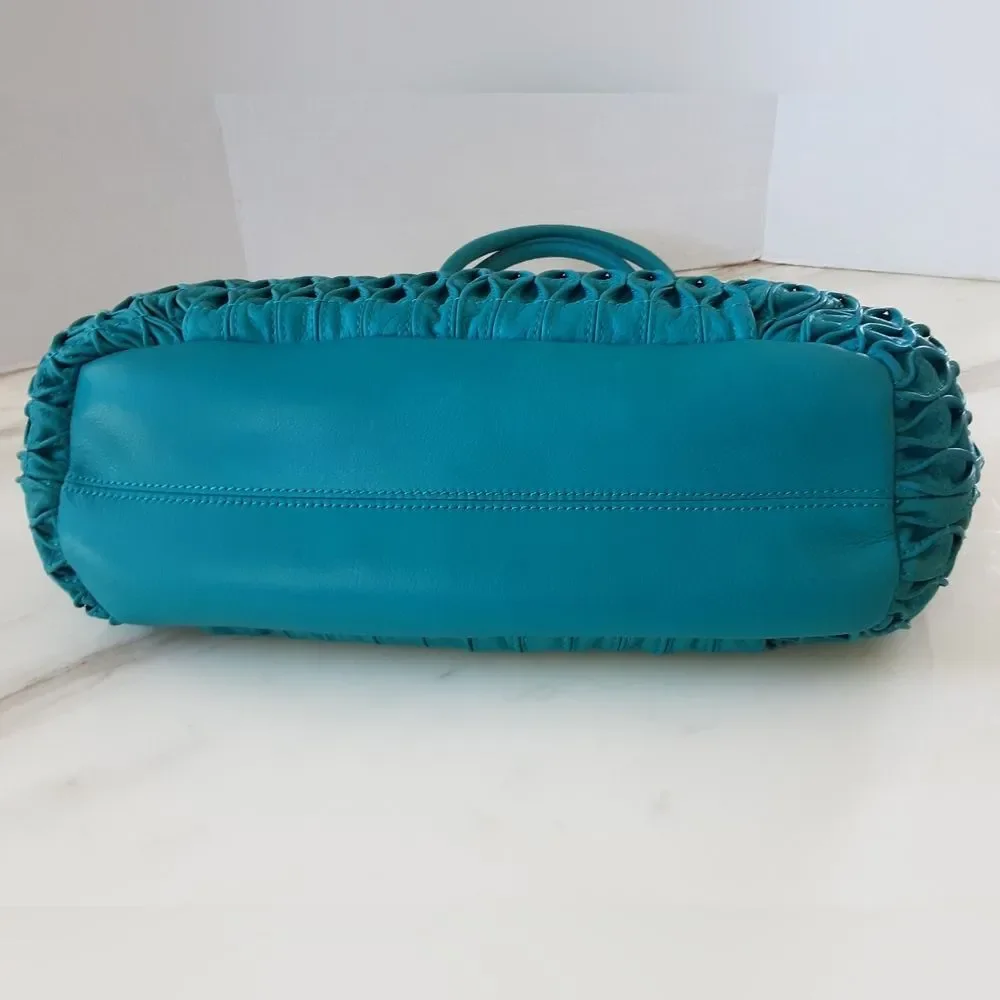 J HAWKENS LTD Teal 100% Leather Quilted Crossbody | Handbag NWOT